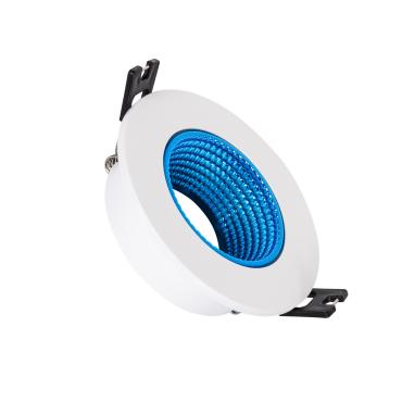 Collerette Downlight Ronde Orientable pour Ampoule LED GU10/GU5.3 Coupe Ø 80mm Bleu
