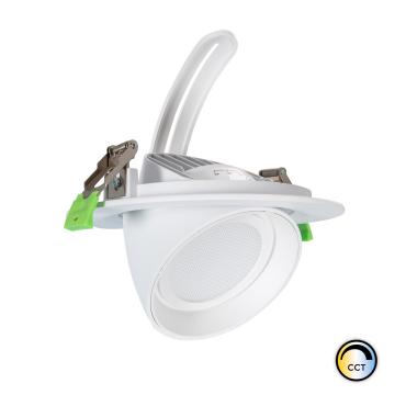 Downlight LED 38W Rond Orientable OSRAM CCT 120 lm/W LIFUD Coupe Ø 170 mm Plusieurs options