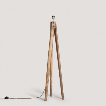 Pied de Lampadaire Bois Kumar ILUZZIA Naturel