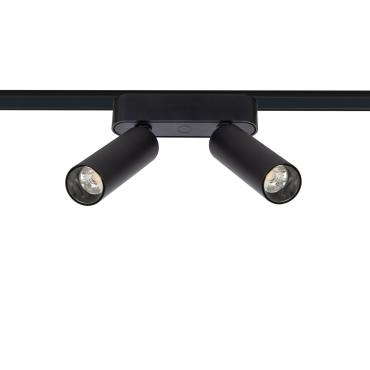 Spot LED Double 14W CRI90 (UGR16) Noir pour Rail Magnétique Monophasé Extra-Plat 25mm 48V Plusieurs options
