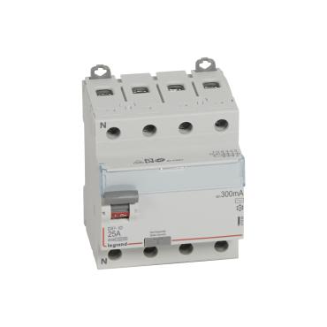 Interrupteur Différentiel DX³ Industriel 4P-300mA 10kA Class AC 25-63A LEGRAND 411664 25 A