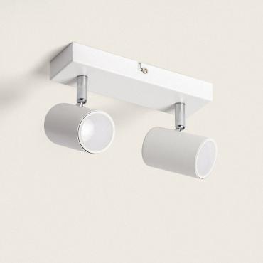 Plafonnier Orientable Métal 2 Spots Wuedy Blanc
