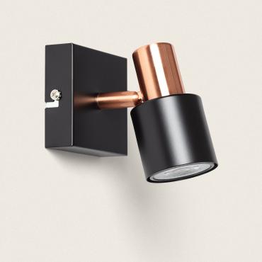 Applique Murale et de Plafond Orientable Métal 1 Spot Albus Black Rose Noir