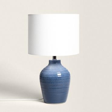 Lampe à Poser en Céramique Botijo Bleu foncé