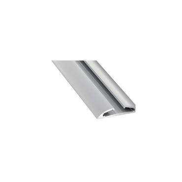 Profilé Aluminium en Saillie Demie-Arrondie 2m Gris pour Double Rubans LED jusqu'à 12mm Capot noir