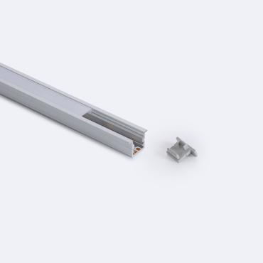 Profilé Aluminium Étroit Encastrable 2 m avec Capot continu pour Rubans LED jusqu'à 6 mm 2 m
