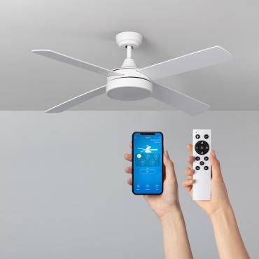 Ventilateur de Plafond Silencieux Timor Blanc 132cm Moteur DC WiFi Blanc