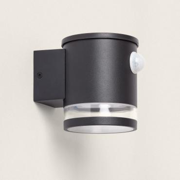 Draco 1W Aluminium Outdoor Solar LED Wall Lamp with Motion Sensor - Black