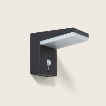 Edwan 5W Aluminium Outdoor Solar LED Wall Lamp with Motion Sensor - Black