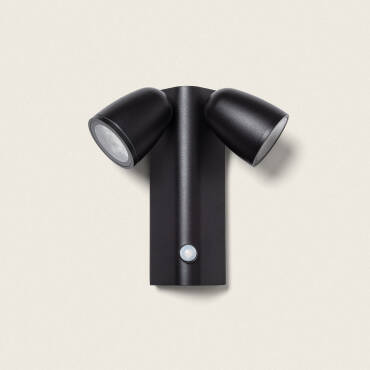 Abel 2 Spotlight Aluminium Outdoor Wall Lamp with Motion Sensor - Dark Grey