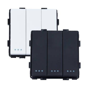 3-Gang 2-Way Switch Modern - Black