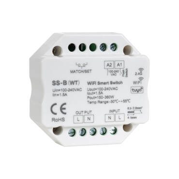 Push Button Switch Compatible RF WiFi LED - White