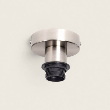 Metal Ceiling Rosette with Lampholder - Silver