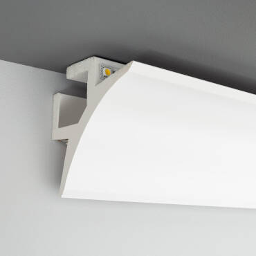 2m Arch Moulding for Double LED Strip - White