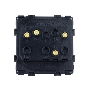 2-Gang 1-Way Switch with PC Frame Modern - White