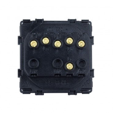 3-Gang 1-Way Switch with PC Frame Modern - Black