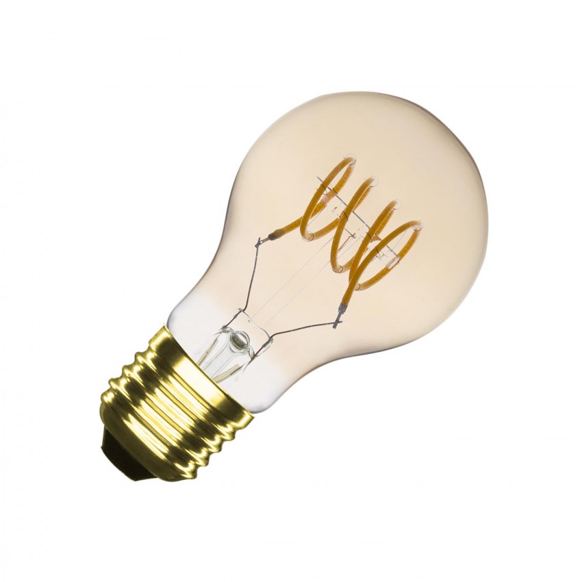 A60 E27 4W Classic Gold Spiral Filament LED Bulb (Dimmable) 