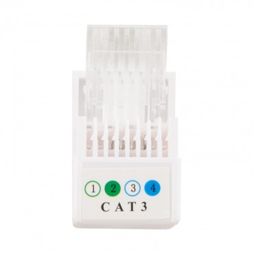 Double Modern Telephone Socket - Black