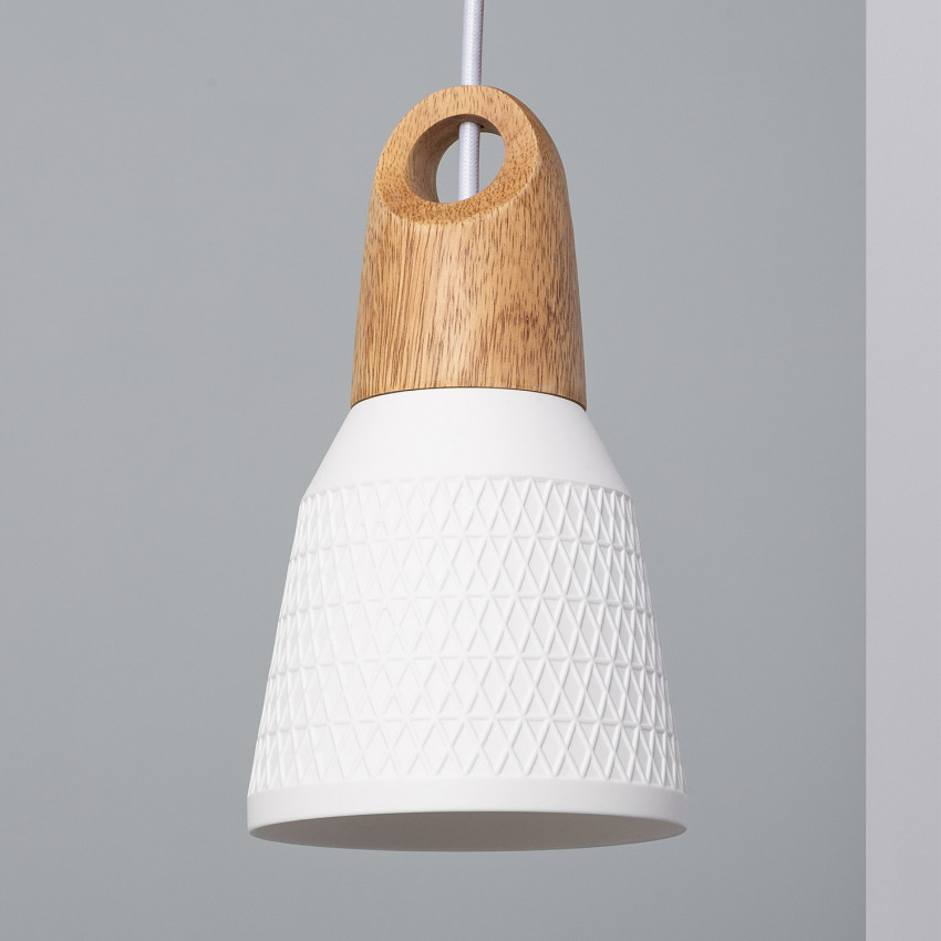 Retilles Ceramic & Wood Pendant Lamp