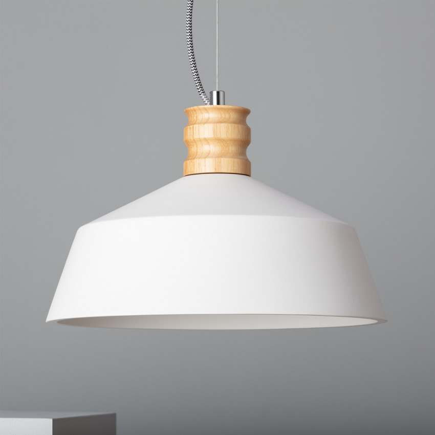 Kukojoa Plaster and Wood Pendant Lamp