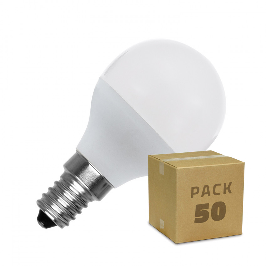 Box of 50 5W  E14 G45 LED Bulbs Daylight 