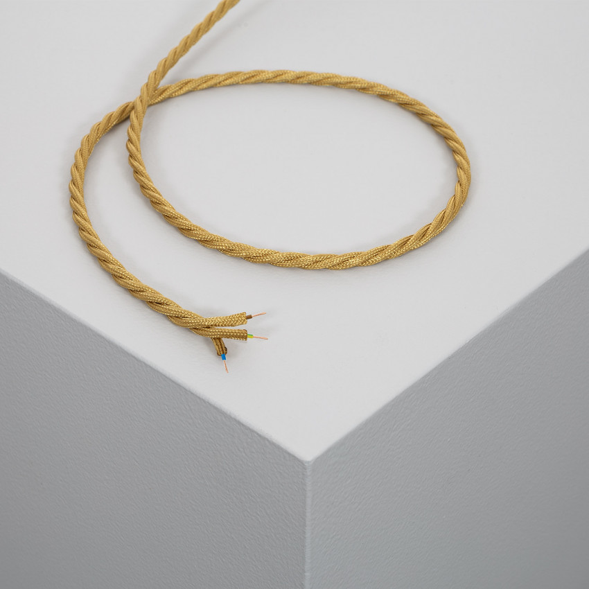 Braided Textile Electrical Cable in Gold
