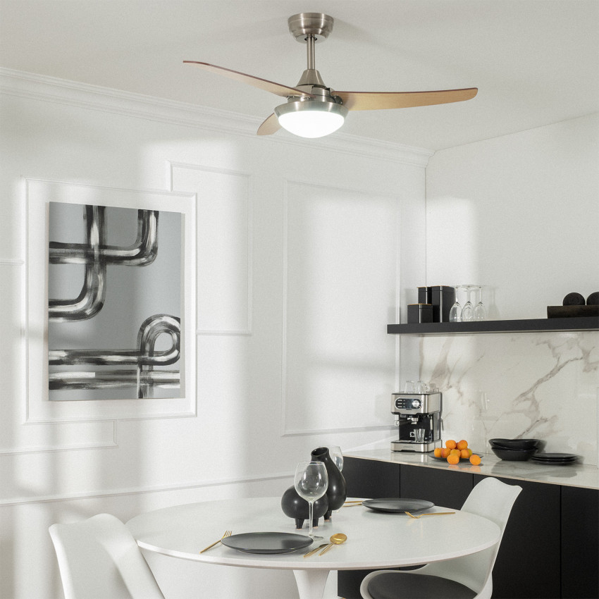 Ventilador de Techo LED Neil LED Madera 107cm Motor DC WiFi