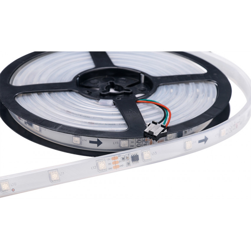 [UK] Kit Tira LED Digital RGB 12V DC 30LED/m 5m con Control Remoto y Fuente de Alimentación