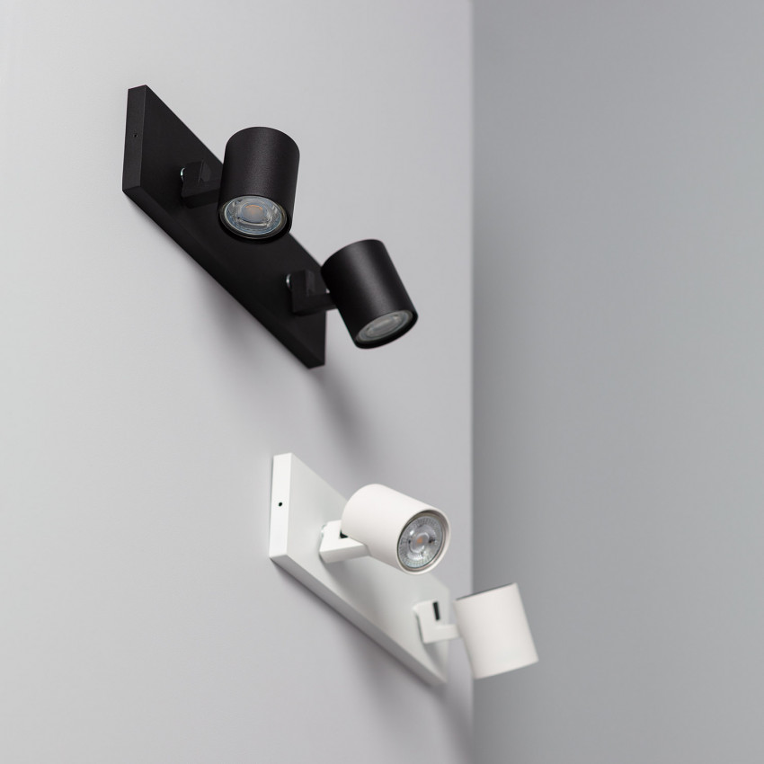 Gylu Aluminum Directional Surface Mounted Double Spotlight for GU10 Bulb