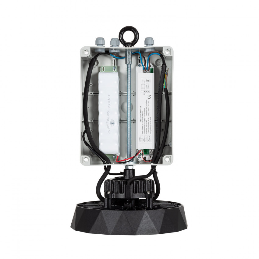 Campana LED UFO HBS SAMSUNG 150W 175lm/W 35-60-90º LIFUD Regulable No Flicker + Kit de Emergencia
