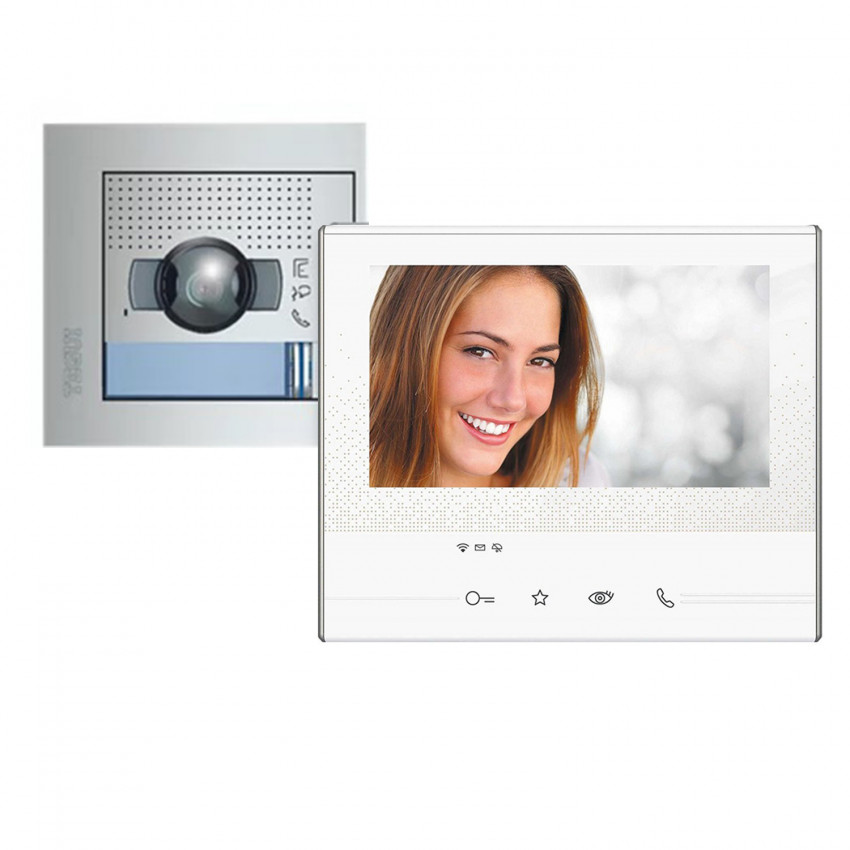 1 House 2-Wire CLASSE 300 X13E Video Entry Kit with SFERA NEW Panel and Monitor TEGUI 376171 
