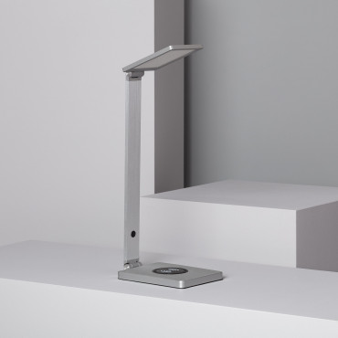 8W Liberty LED Flexo Light and Wireless Charger (Dimmable) - Aluminium