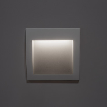 4W Natt Outdoor Square Recessed LED Wall Light in White -