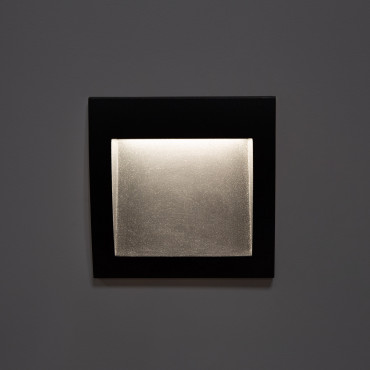 4W Natt Outdoor Square Recessed Black LED Wall Light -