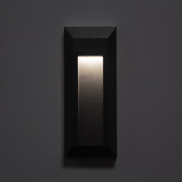 1W Gisli Rectangular Surface Outdoor LED Wall Light in Black -