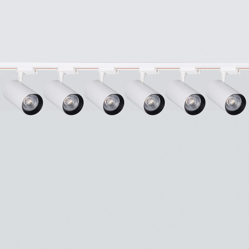 30W Six Spotlight Adjustable Surface Mounted Ceiling Lamp in White 2m