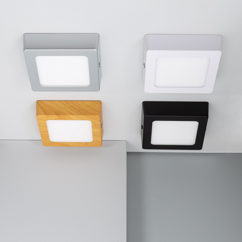 6W Galan Aluminium CCT Selectable SwitchDimm Slim Square LED Surface Lamp 105x105 mm