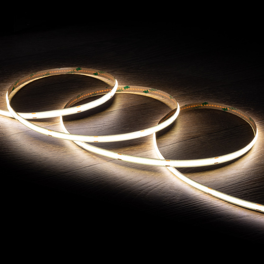 5m 24V DC 320LED/m IP20 CRI90 Expert Colour COB LED Strip 8mm Wide Cut at Every 10cm 