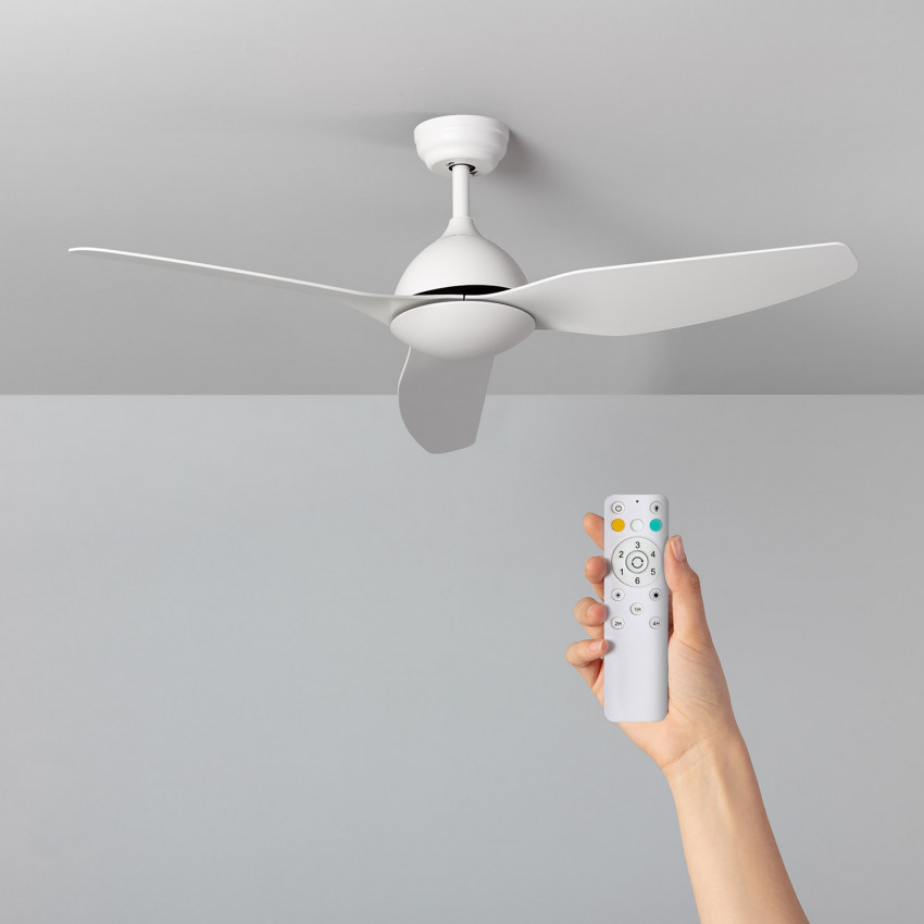 Woolworth White Outdoor Ceiling Fan with DC Motor 127cm