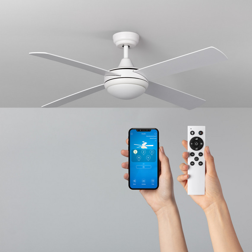 White 132cm Baffin WiFi LED Ceiling Fan with DC Motor