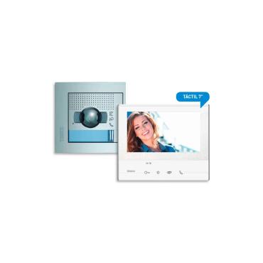1 House 2-Wire CLASSE 300 V13E Video Door Entry Kit with SFERA NEW Panel and Monitor TEGUI 376161 - White
