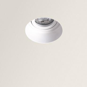 Plaster Integration Trimless Round Downlight Ring for GU10 LED Bulb with Ø 80 mm Cut Out - White