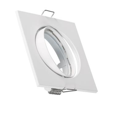 Square Tilting Downlight Frame for a GU10/GU5.3 LED Bulb Cut Ø 72 mm - White