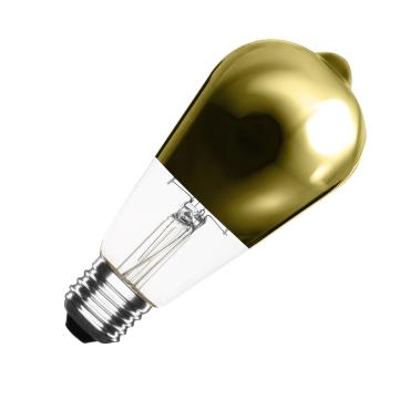 5.5W E27 ST64 800 lm Dimmable Gold LED Filament Bulb - No Flicker