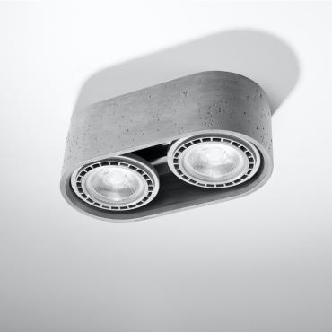 Basic 2 Cement Ceiling Lamp SOLLUX - Grey