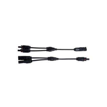 Flexible Multi-Contact MC4 2/1 IP68 Connectors for a 4-6mm² Cable - Black