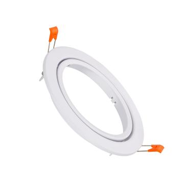 Round Recessed Directional Downlight Ring for GU10 AR111 LED Bulb Ø 120 mm Cut Out - White