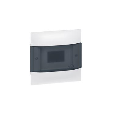 Practibox S flush-mounted box for conventional partition walls with transparent door 1x8 modules LEGRAND 134058 - White