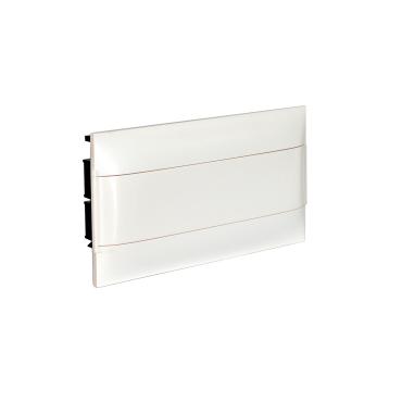 LEGRAND 137076 Practibox S Flush-mounted Box for prefabricated partition walls 1x18 Modules Transparent door - White