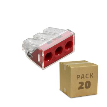 Pack of 10 Quick Connectors with 3 Inputs 2.5-6.0 mm² - Red